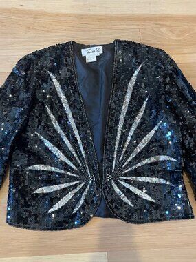 Vintage Michelle Yim for Zimble Silk Sequin Starburst Statement Jacket